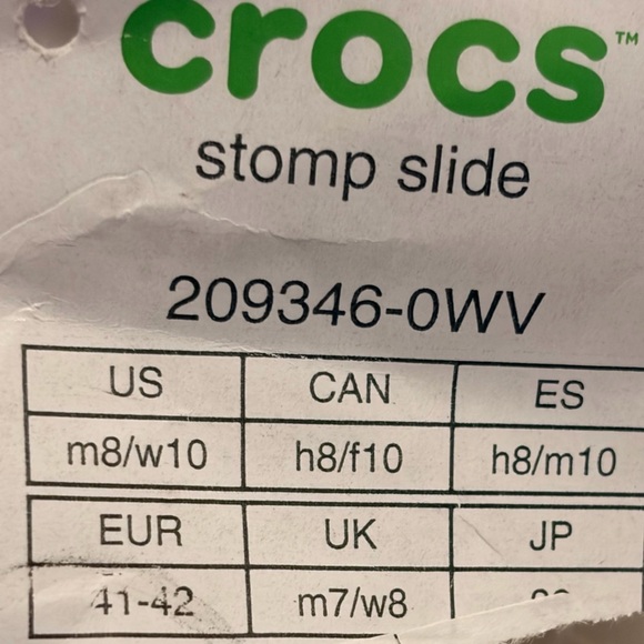 Crocs Women’s Stomp Slides 'White' Size 10 - Picture 8 of 9